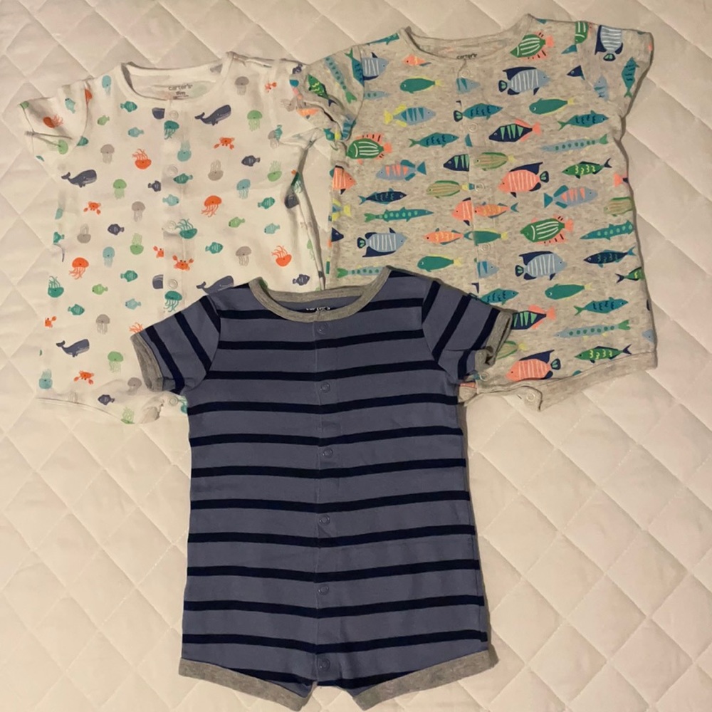 🌵 Set of 3 Nautical Carter’s Rompers